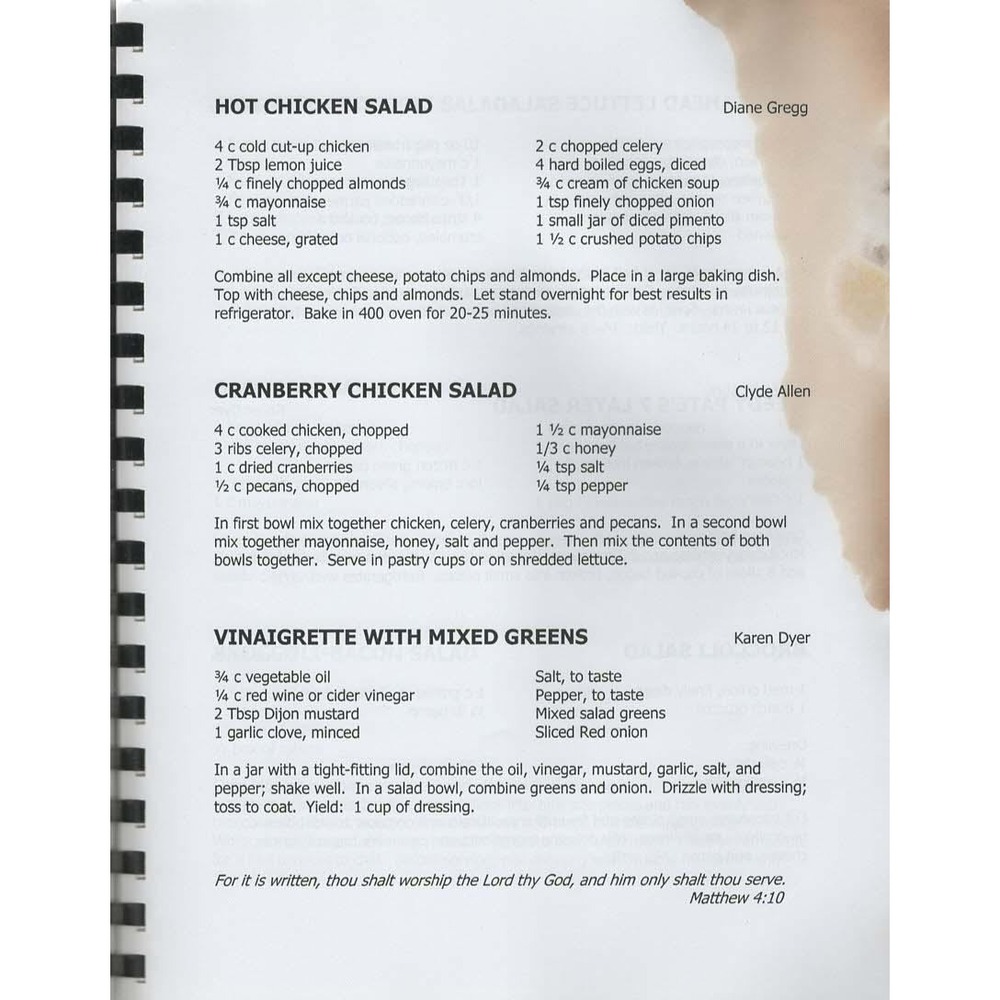 Lineville Baptist Church Cookbook 2009 Recipes Soups Salads Cooking Alabama - Picture 2 of 3